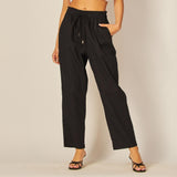 Black High Waisted Straight Leg Pants