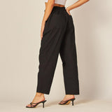 Black High Waisted Straight Leg Pants