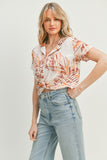 Orange Abstract Top