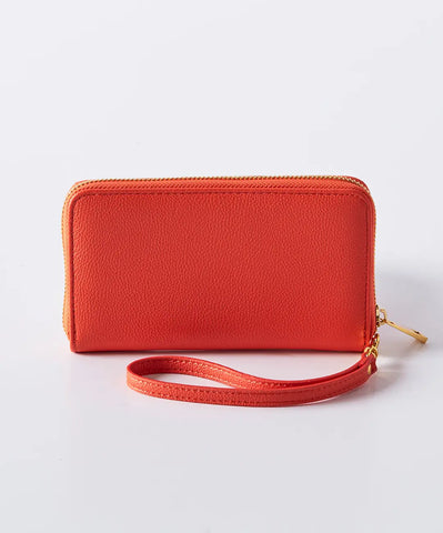 Vegan Leather Wristlet / Wallet Orange