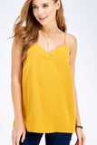 Spaghetti Woven Top Mustard
