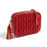 Quilted Braid Crossbody Red