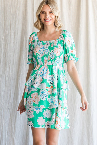 Gina Green Floral Dress