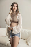 Knit Netted Cardigan Cream