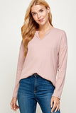Solid Ribbed Top Mauve