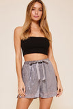 Sequin Shorts Charcoal