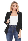 Ruched Sleeves Blazer Black