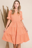 Textured Orange Dress