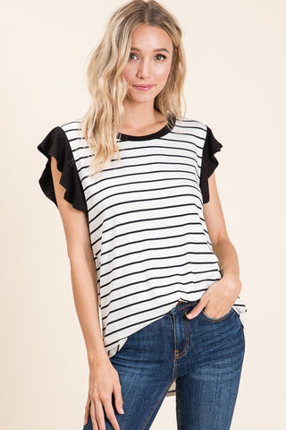 Stripe Ruffle Top