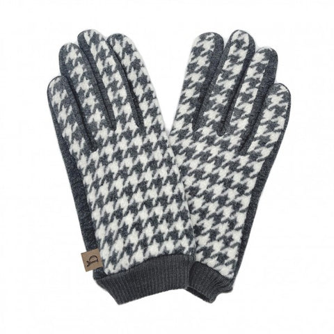 Gray Houndstooth Gloves